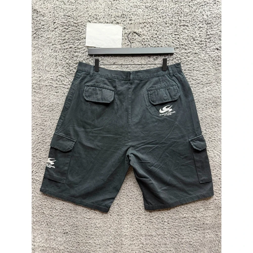 Y2k RTY Workwear Super Aguri F1 Team Baggy Cargo Shorts Black Mens Size L 34/36